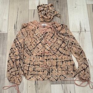 Olivia Palermo x Chelsea 28 sheer blouse, size medium